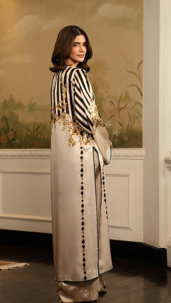 IVORY ROYAL PRINTED LONG SET 2PCS