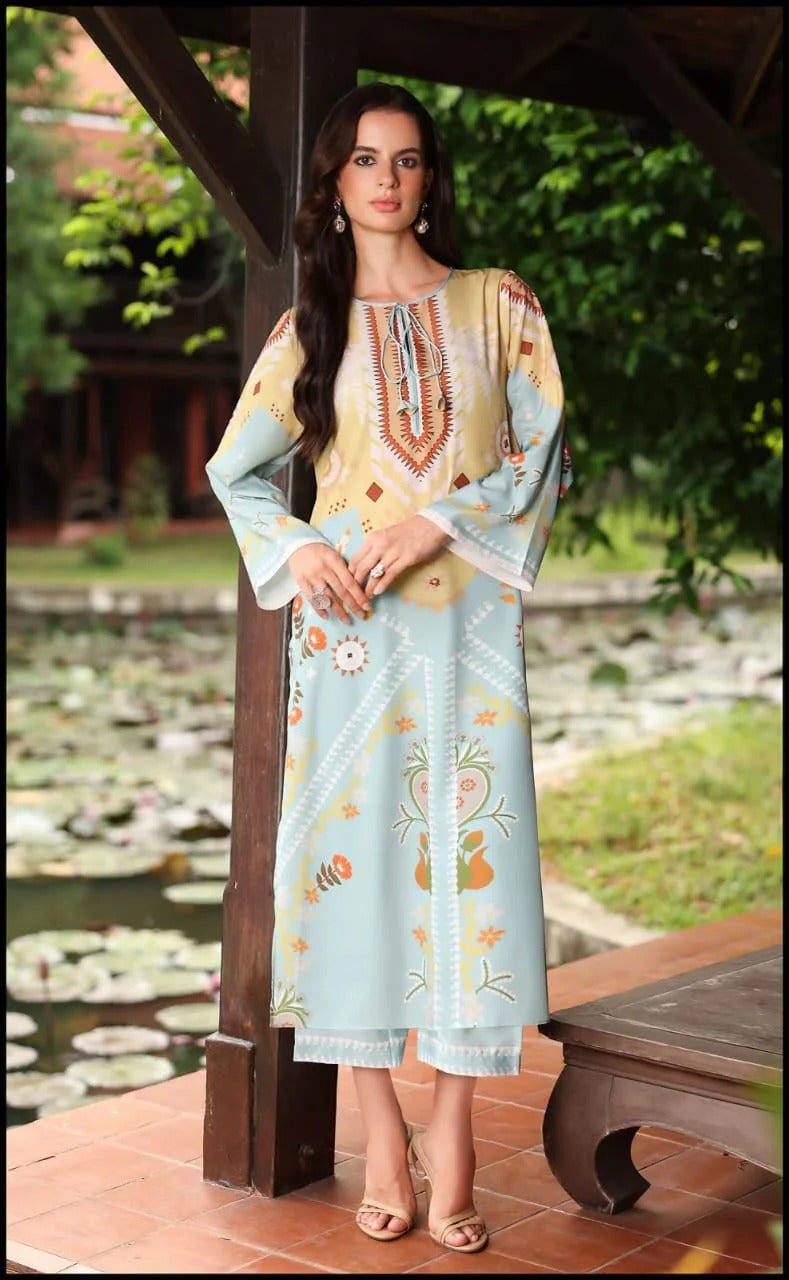 "NEW PRINTED LONG 2PC"