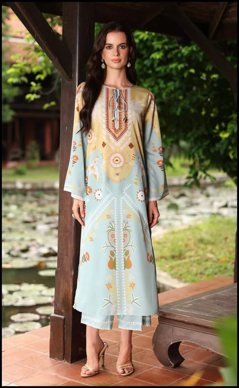 "NEW PRINTED LONG 2PC"
