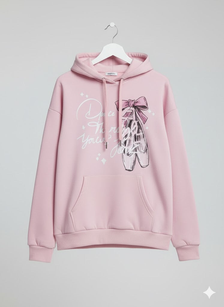 PINK HOODIE PRINTED