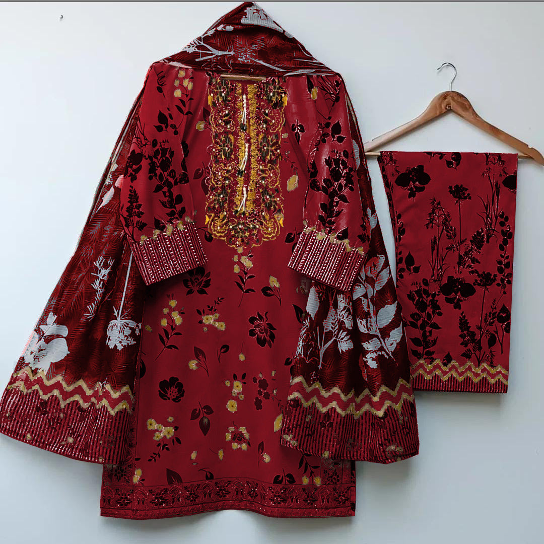 Floral Kurti With Gold Embroidery