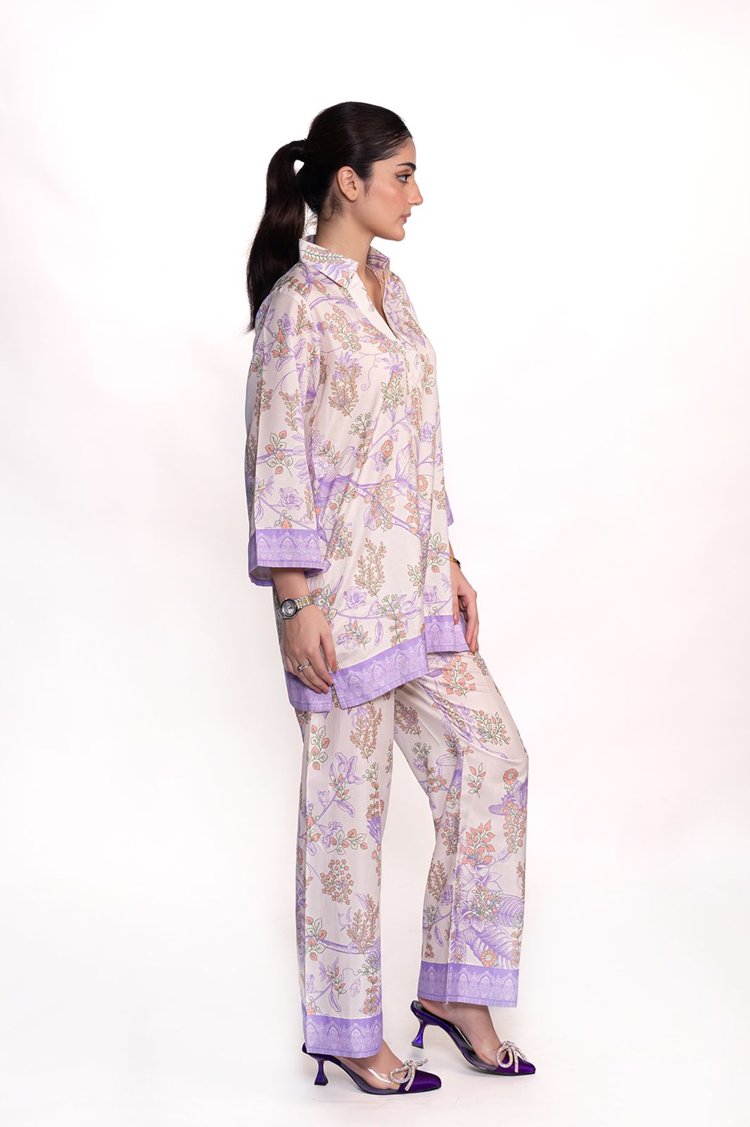 PURPLE PRINTED 2PCS