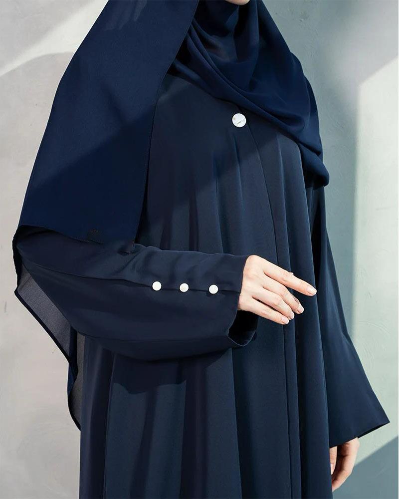 Classic Navy Abaya With Staller