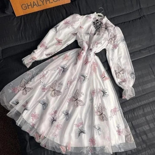 Butterfly Net Embroidery Frock / New Collection
