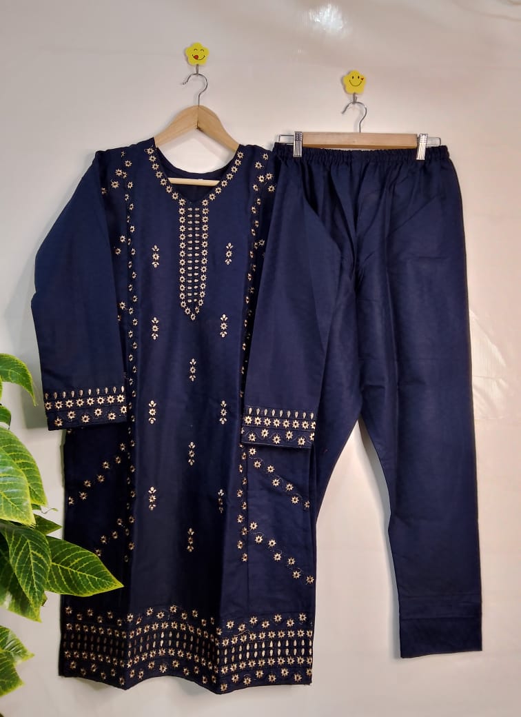V-Neck Embroidery 2PCS