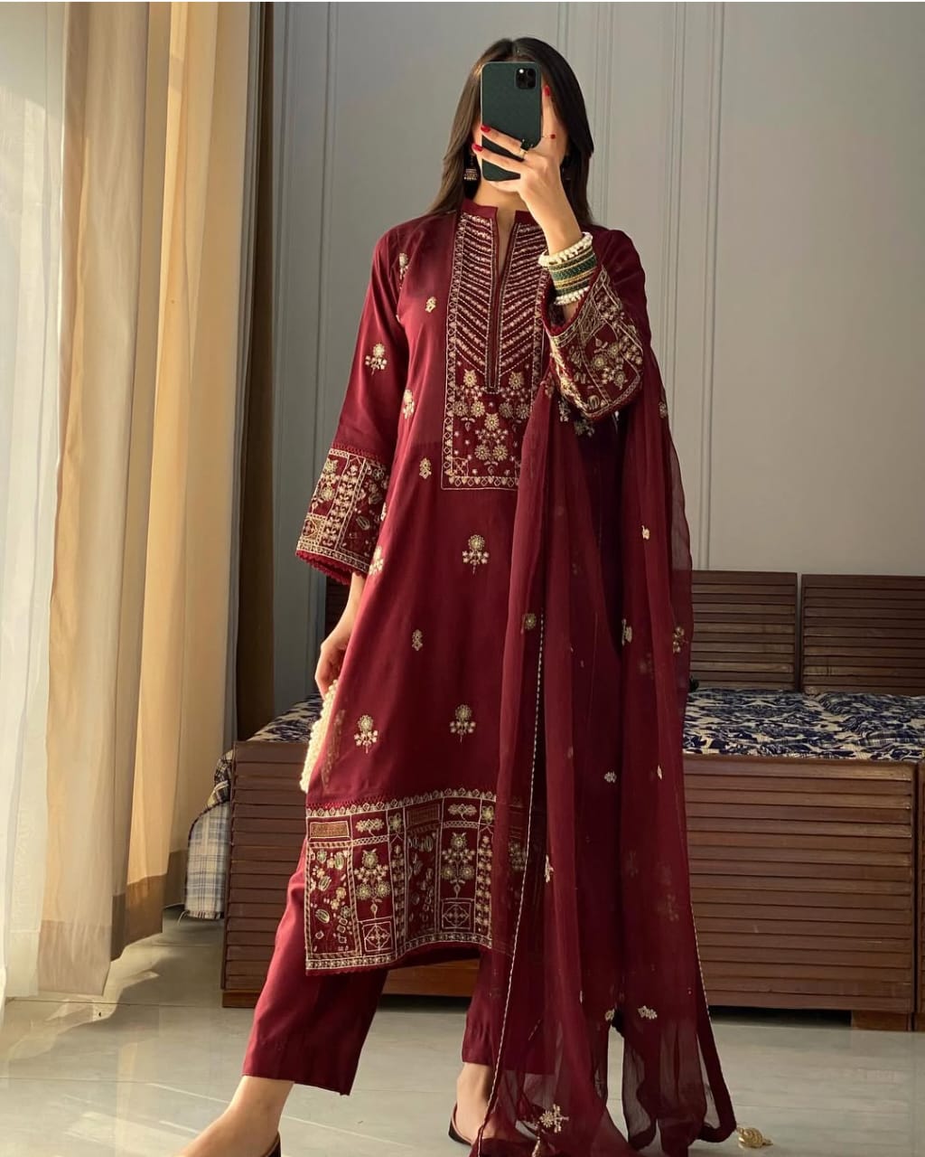 Heavy Embroidered 3pcs