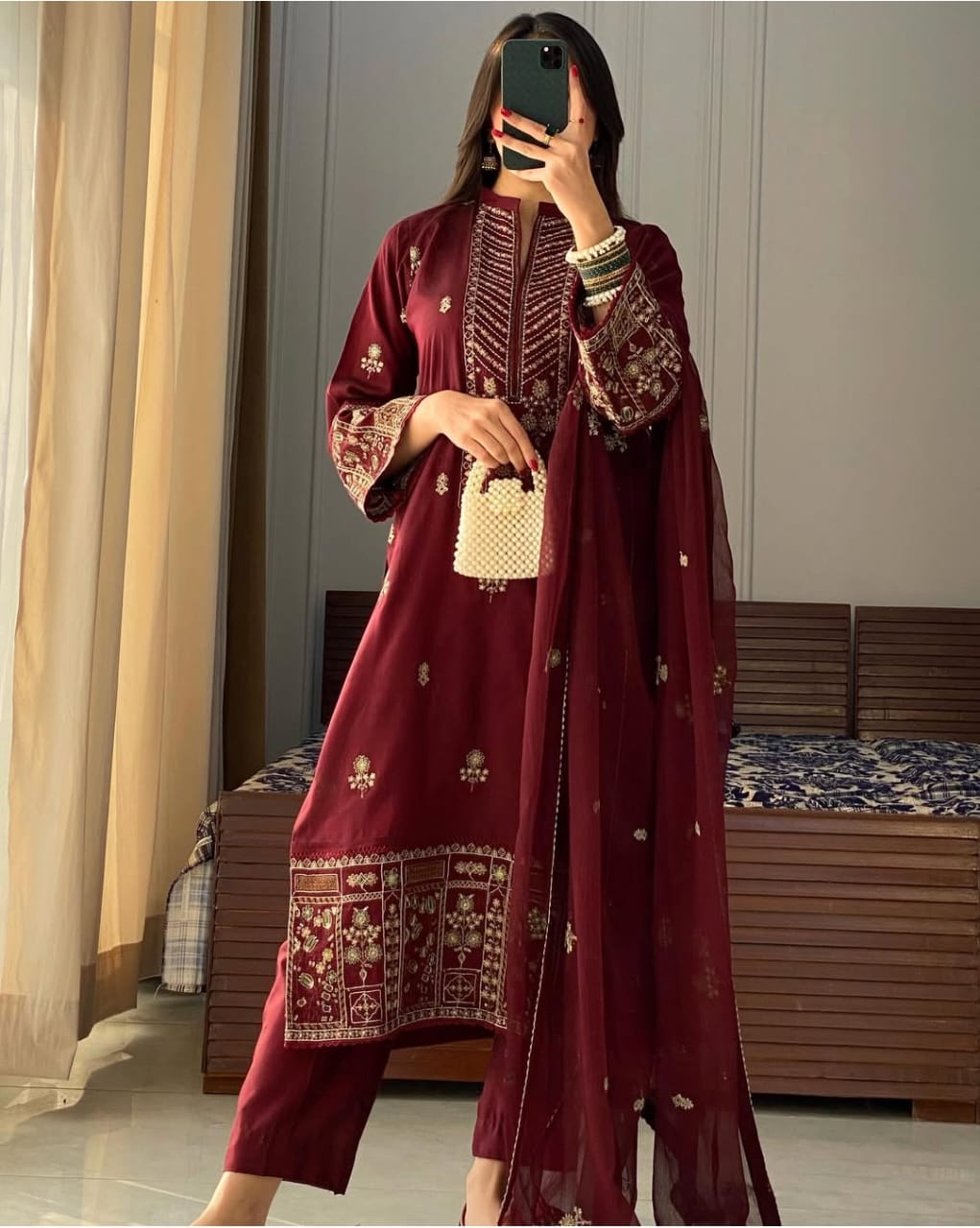 Heavy Embroidered 3pcs