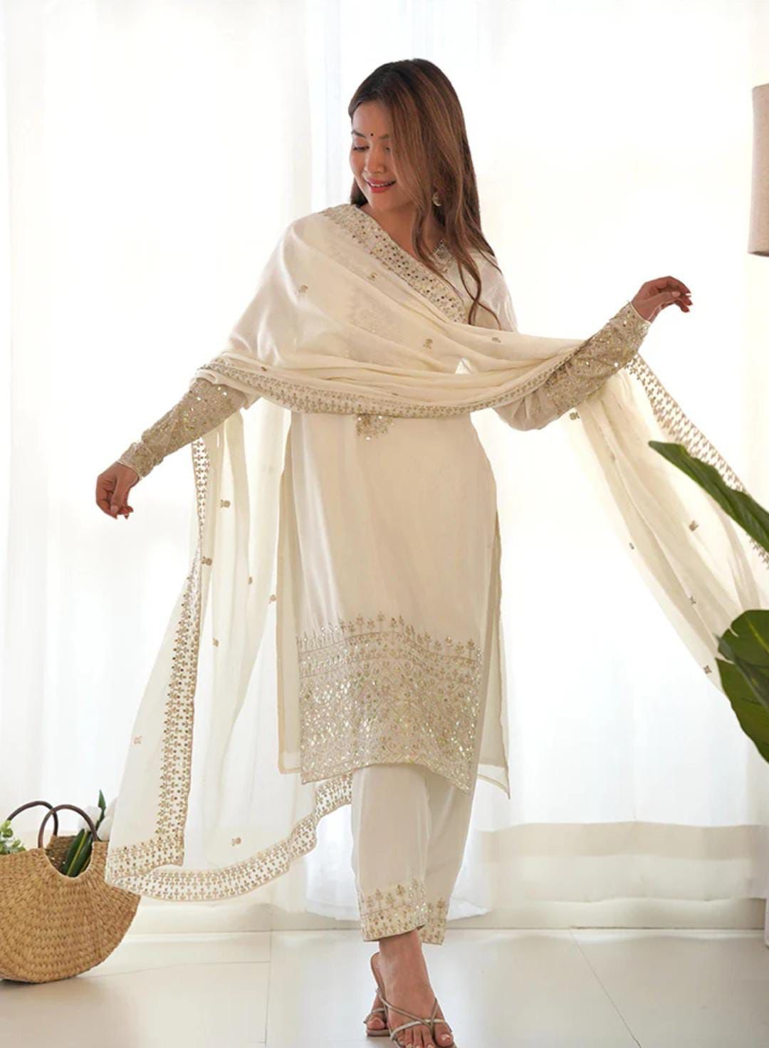 Three Piece Embroidery Suite