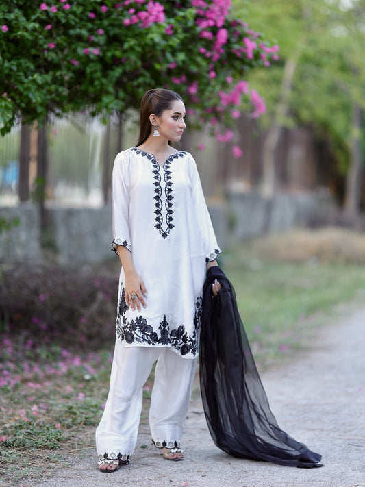 ELEGANT EMBROIDERY FARSHI SHALWAR 3 PS