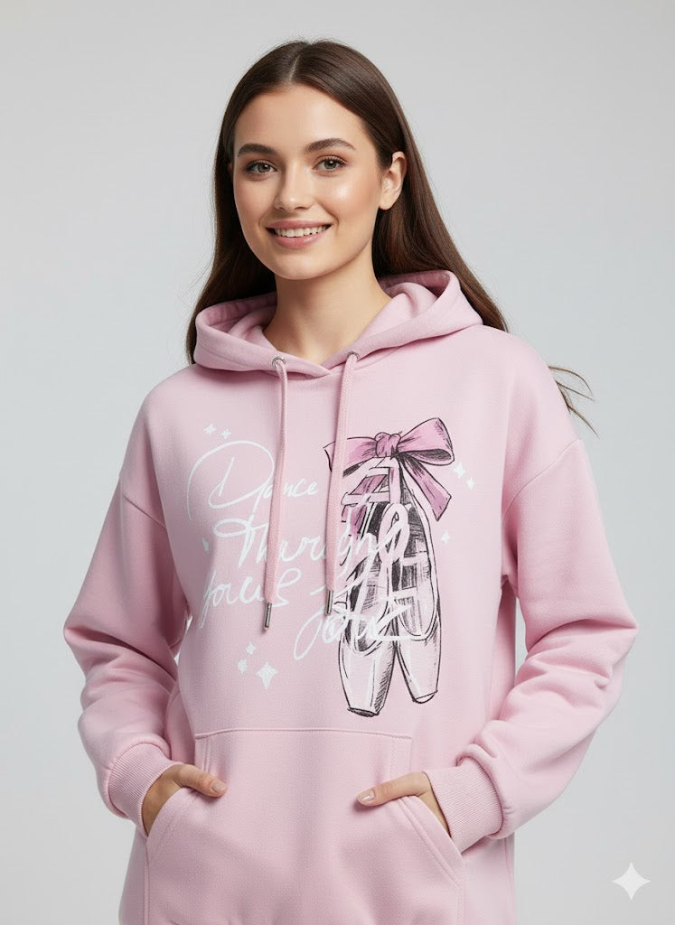 PINK HOODIE PRINTED