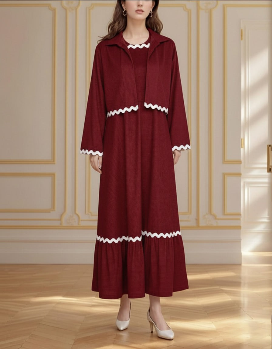 BERRY VELVET MAXI WITH COATI