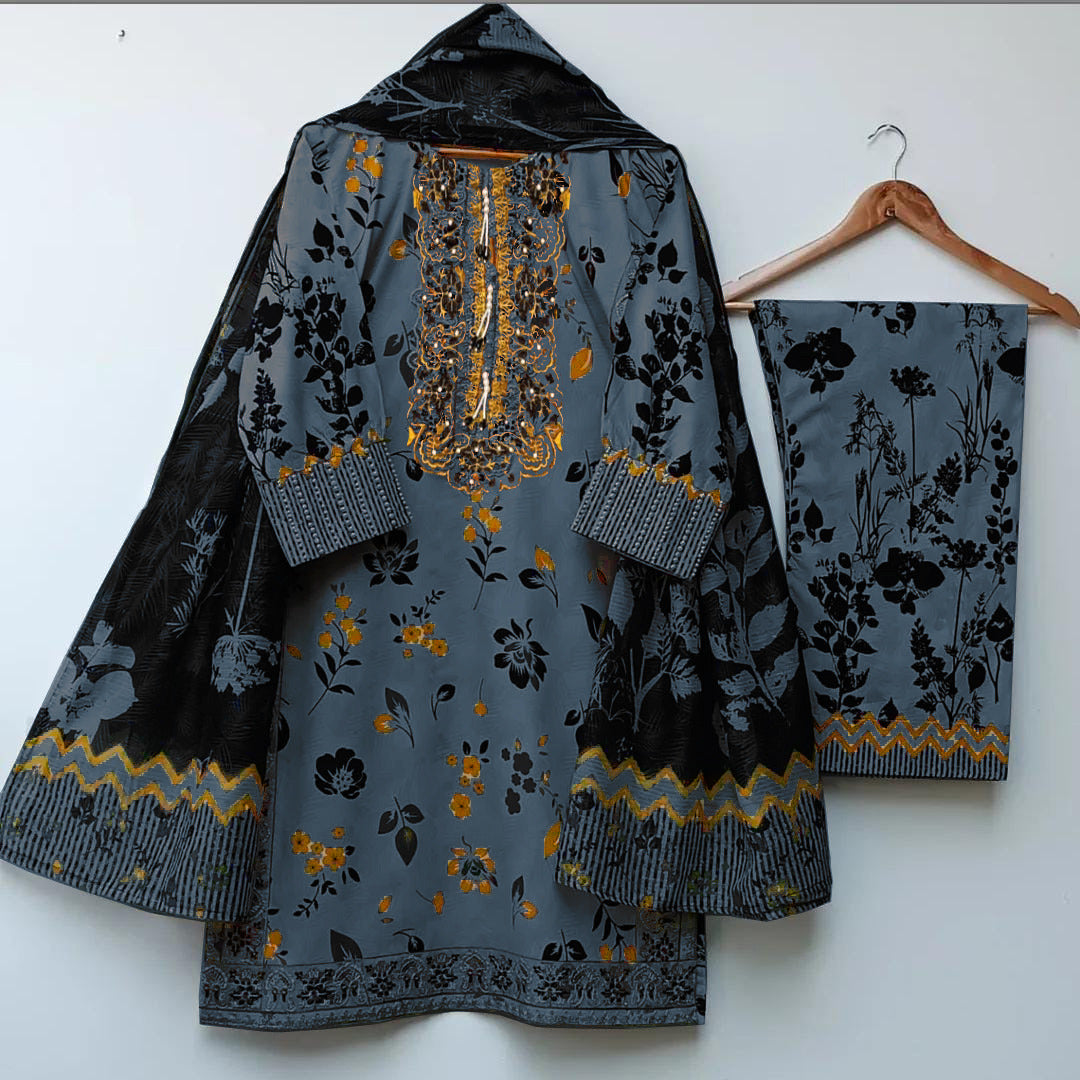 Floral Kurti With Gold Embroidery