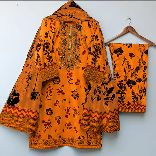 Floral Kurti With Gold Embroidery