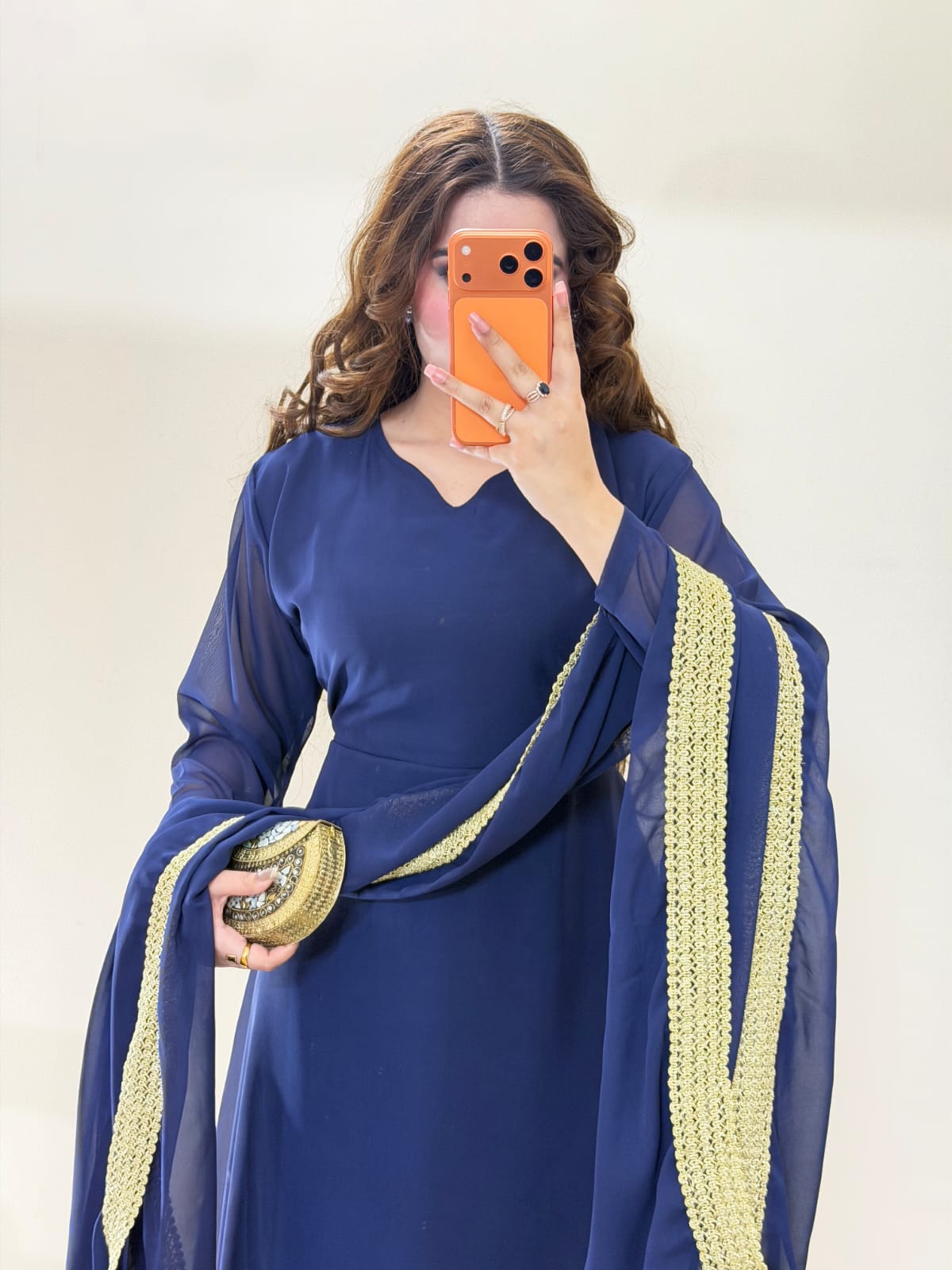 Navy Blue Umbrella Maxi Dress