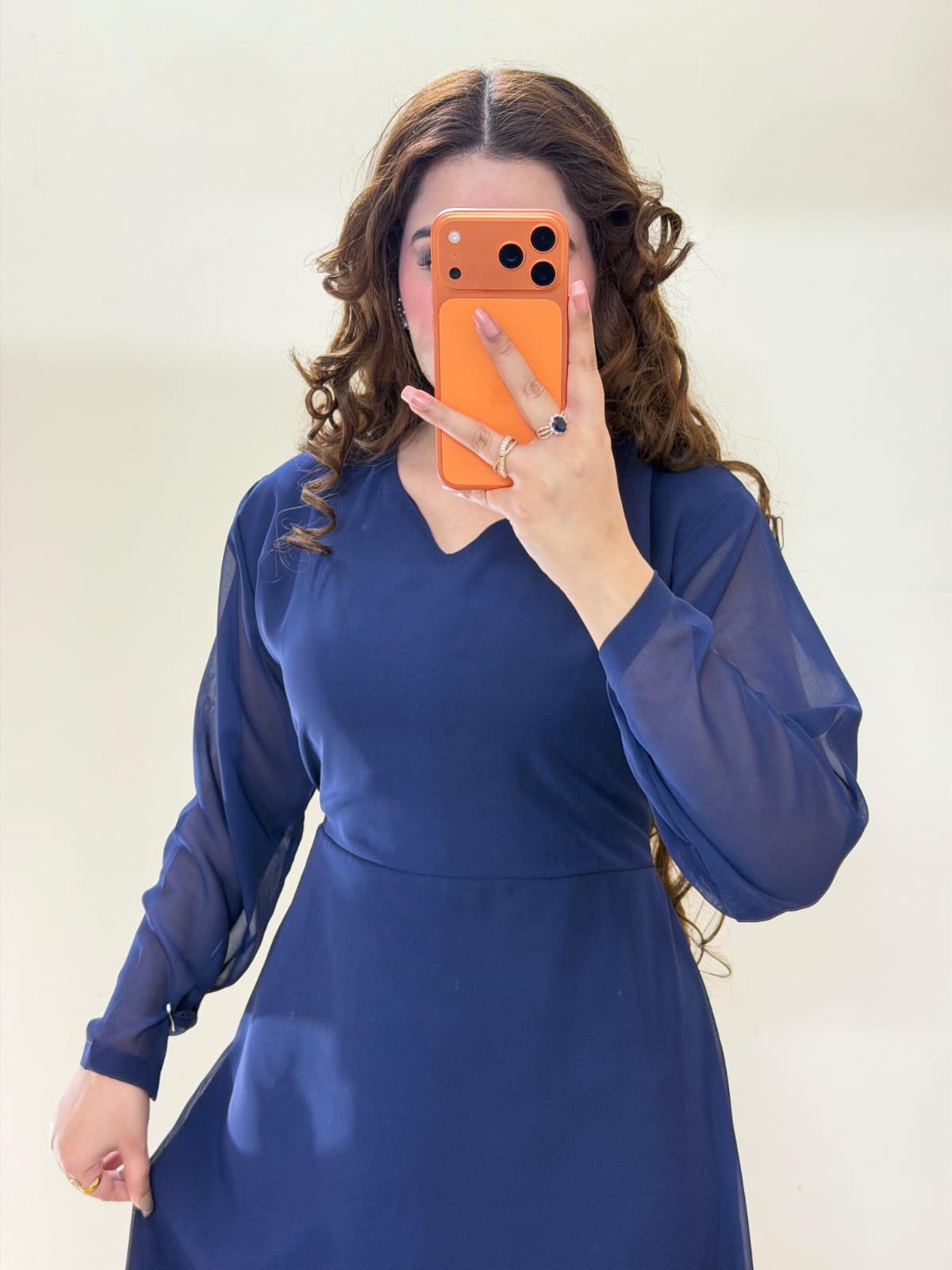 Navy Blue Umbrella Maxi Dress