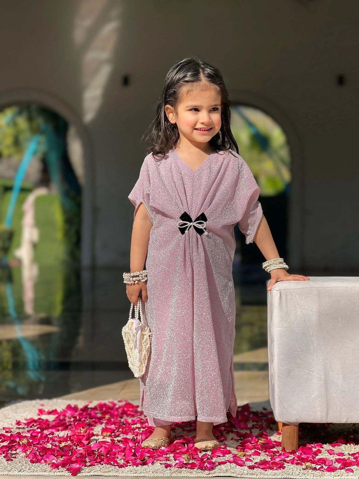 Gilitter Moonlight Straight Kids Kaftan With Trouser