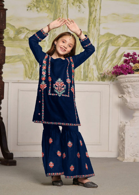 Shirt With Embroidered Garara KIds 2 Pcs