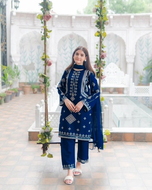 Sequence Embroidery 3pcs Suit