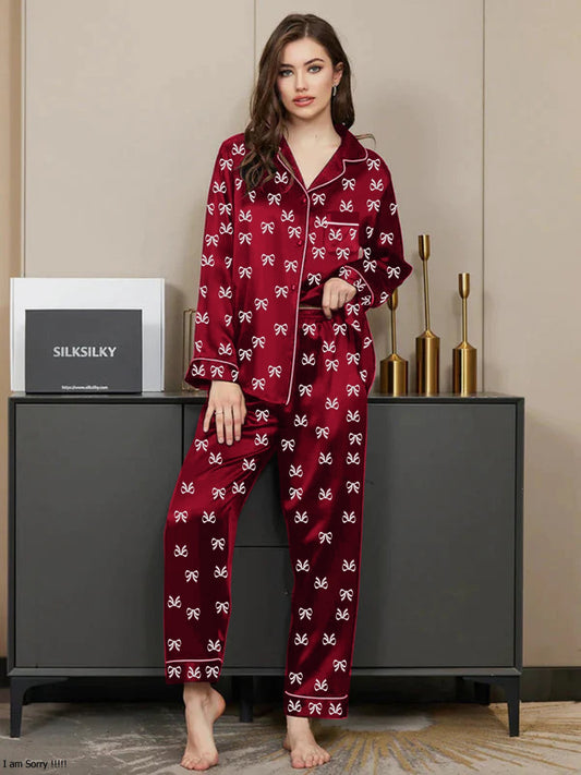 Bow Print NightSuit 3Pcs