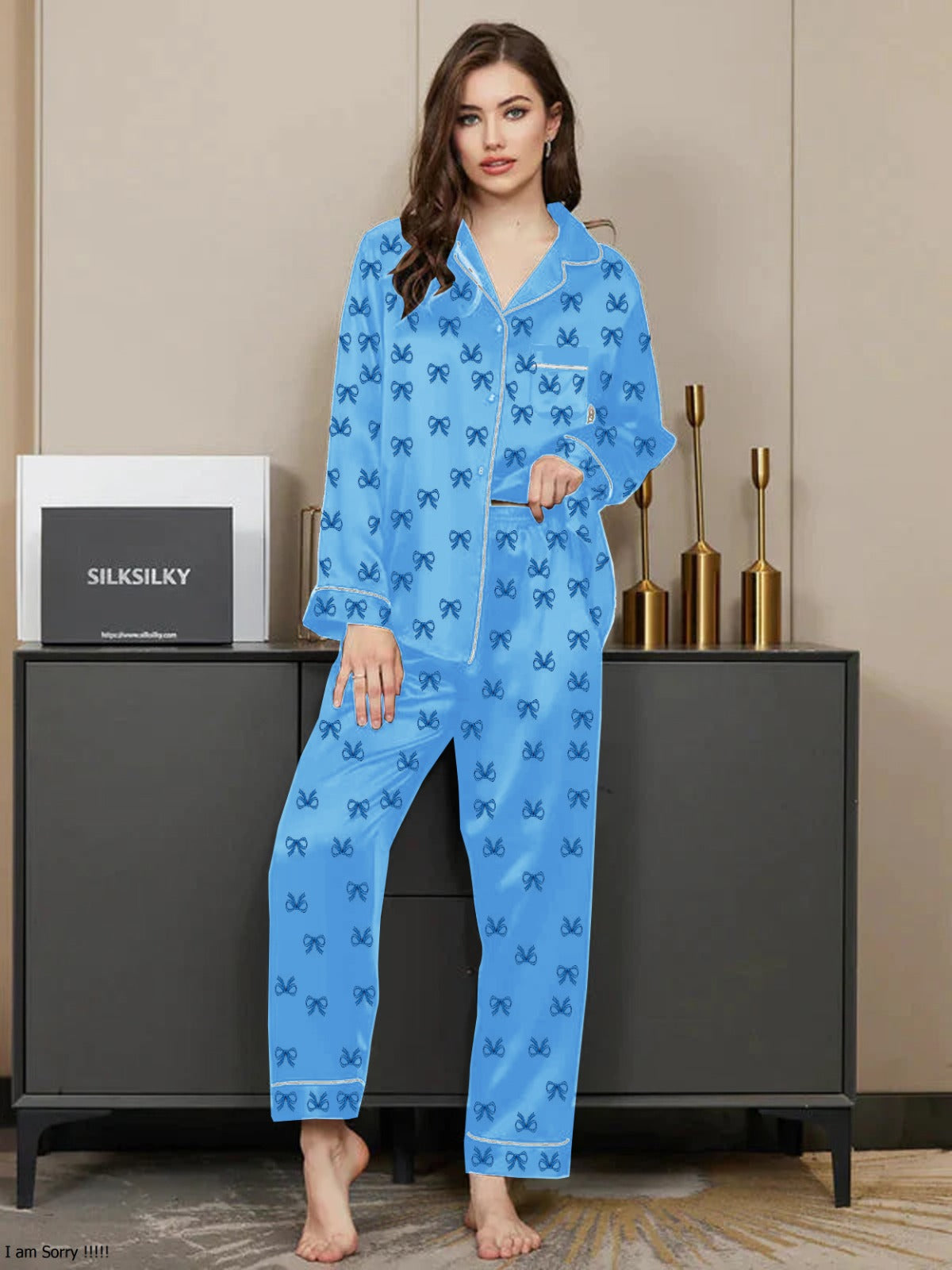 Bow Print NightSuit 3Pcs