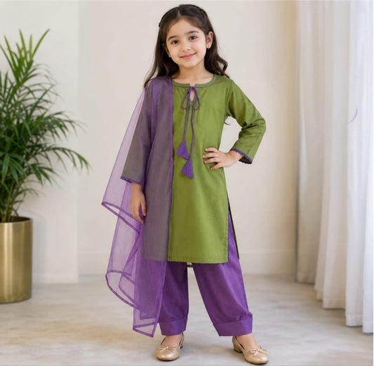 Mint Green + Lavender kids 3_piece Set💚💜