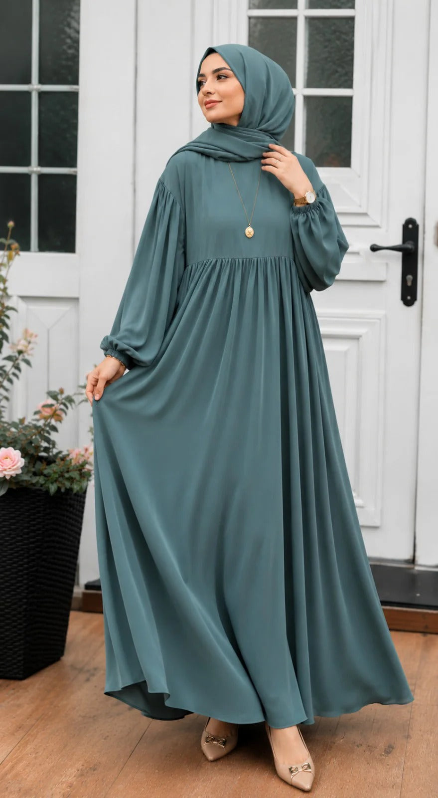 Teal Green Abaya