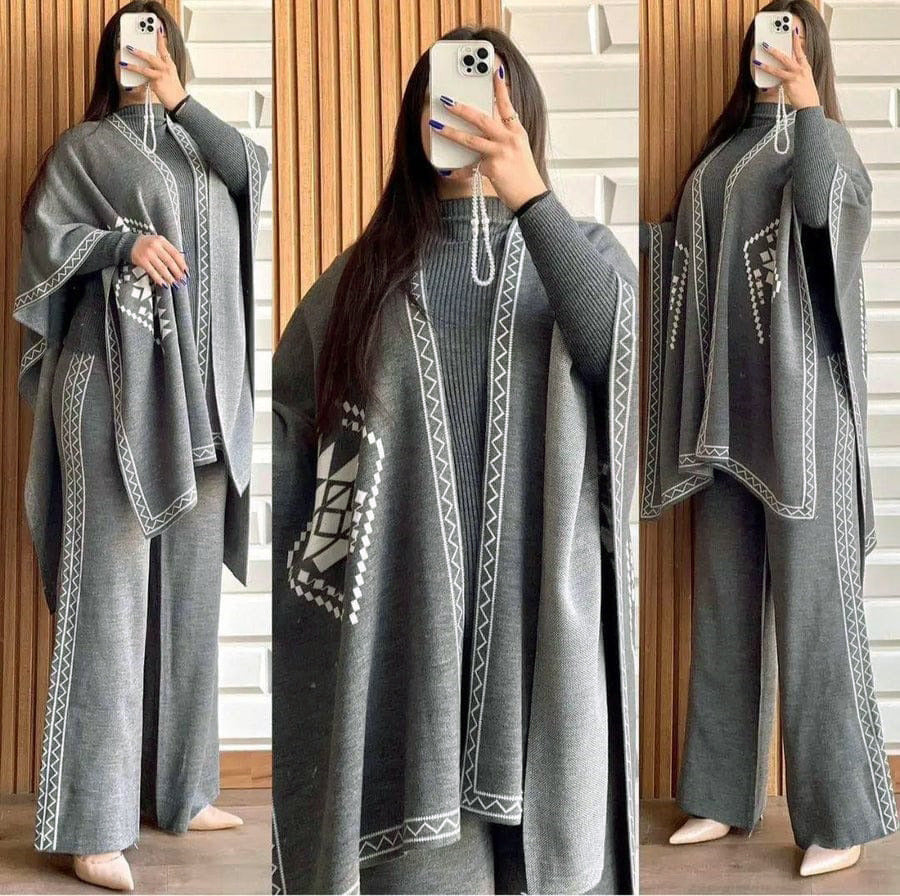 CAP SHAWL 3 PIECE