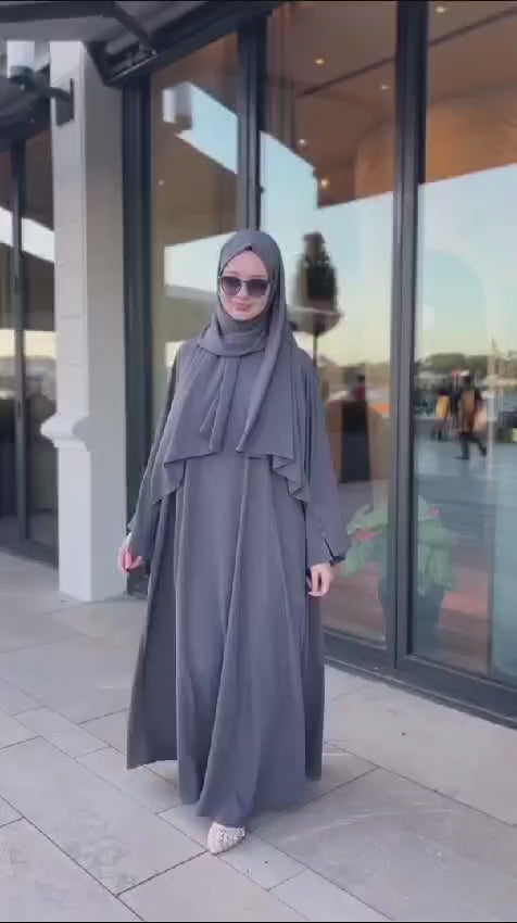 Grey Arabic Abaya