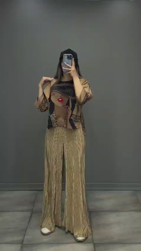 Printed shirt with crush flapper