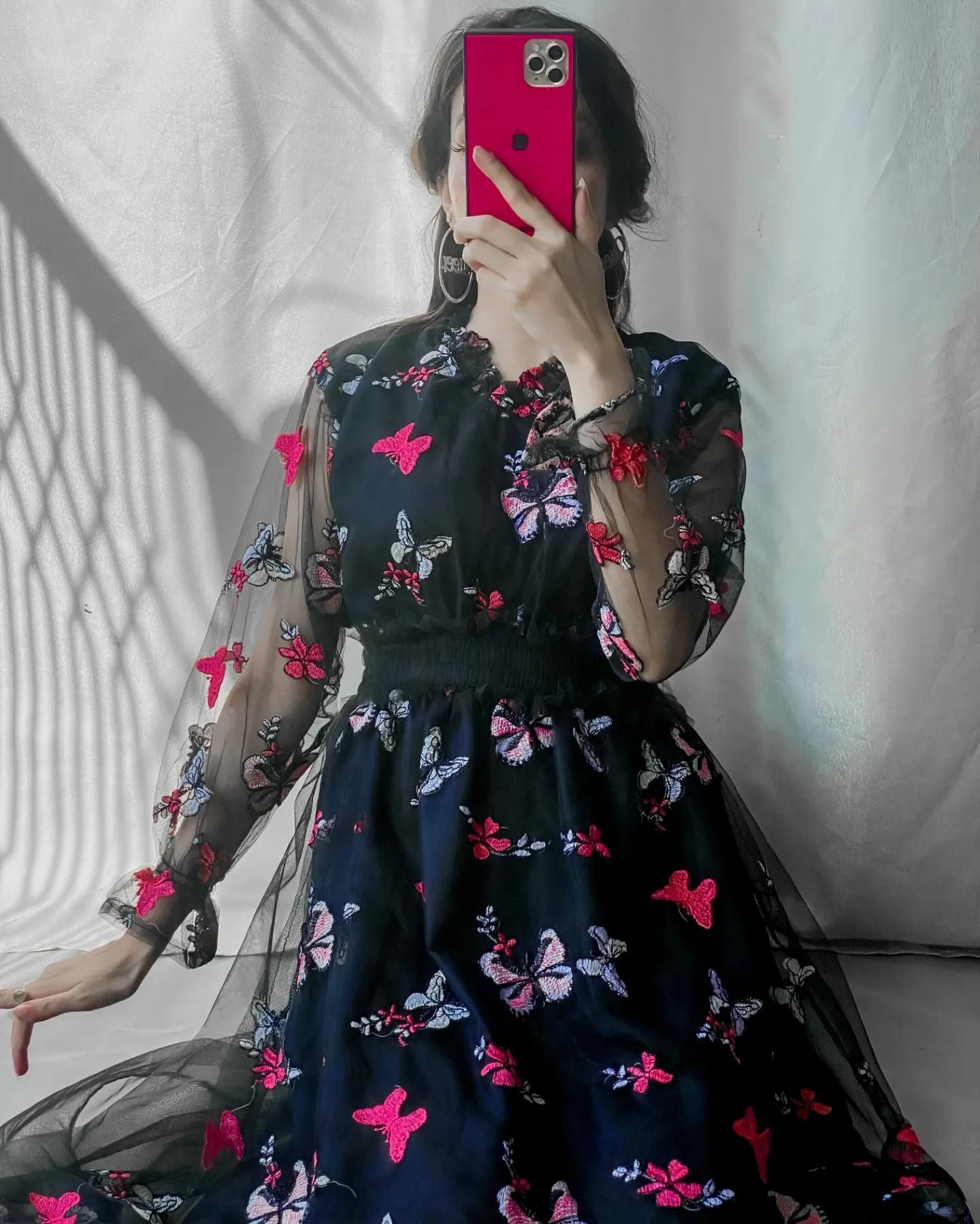 Butterfly Embroidery Dress By Pehnawayy